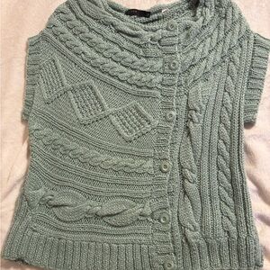 Lux Cable Knit Sweater - Sage Green size Large